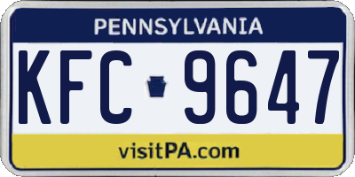 PA license plate KFC9647