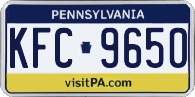 PA license plate KFC9650