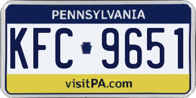 PA license plate KFC9651