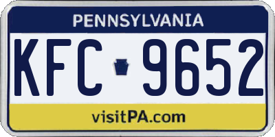 PA license plate KFC9652