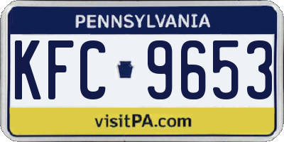 PA license plate KFC9653