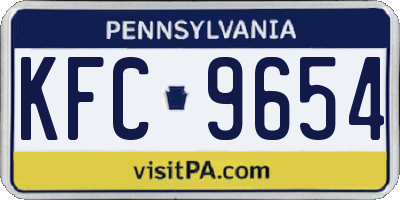 PA license plate KFC9654