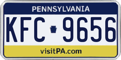 PA license plate KFC9656