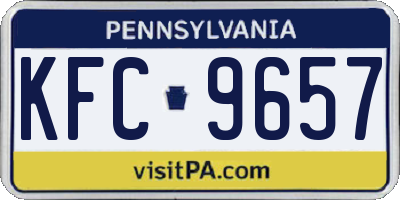 PA license plate KFC9657