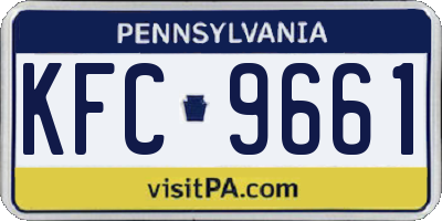PA license plate KFC9661