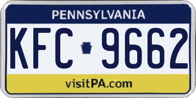 PA license plate KFC9662