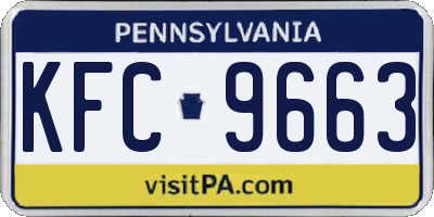 PA license plate KFC9663