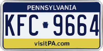 PA license plate KFC9664