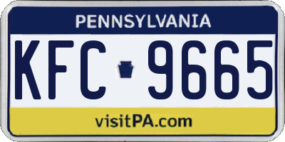 PA license plate KFC9665