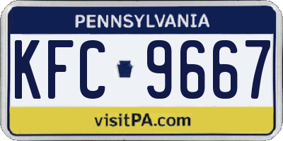 PA license plate KFC9667