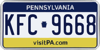 PA license plate KFC9668