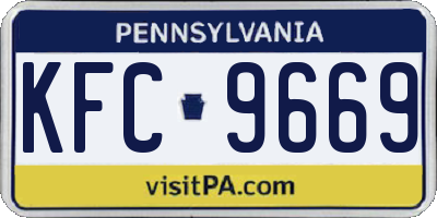 PA license plate KFC9669