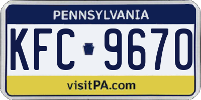 PA license plate KFC9670