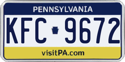 PA license plate KFC9672