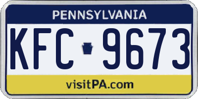 PA license plate KFC9673