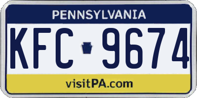 PA license plate KFC9674