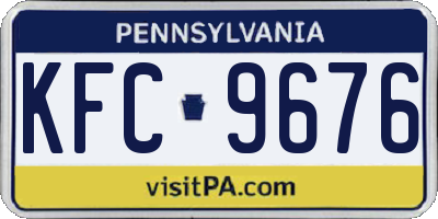 PA license plate KFC9676