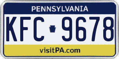 PA license plate KFC9678