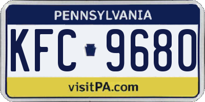 PA license plate KFC9680