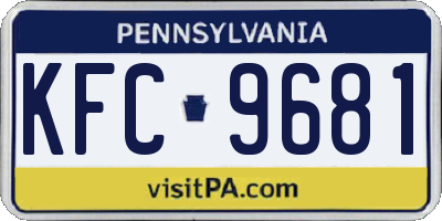 PA license plate KFC9681