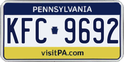 PA license plate KFC9692