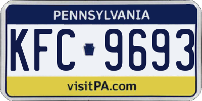 PA license plate KFC9693