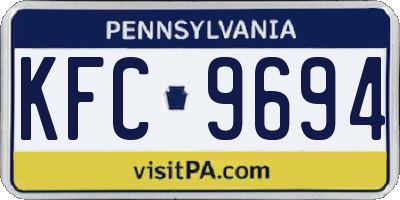 PA license plate KFC9694