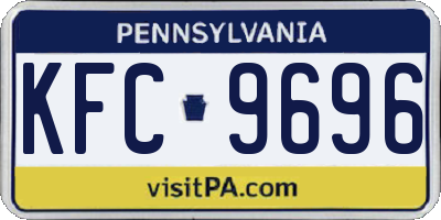 PA license plate KFC9696