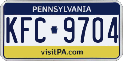 PA license plate KFC9704