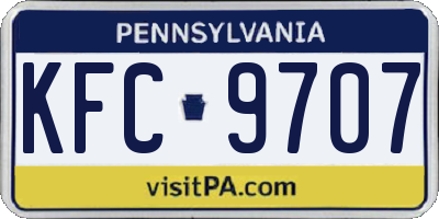 PA license plate KFC9707