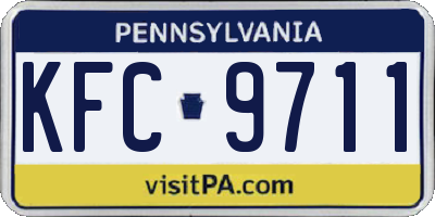 PA license plate KFC9711