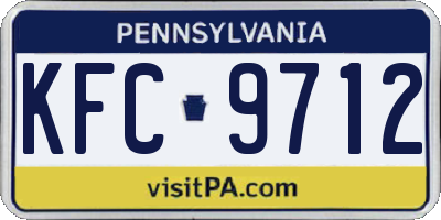 PA license plate KFC9712