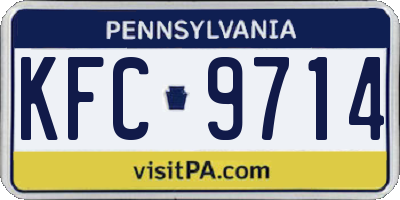 PA license plate KFC9714