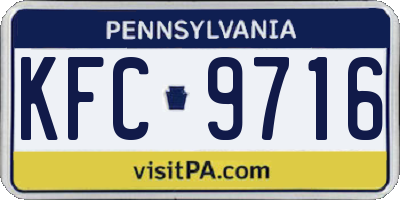 PA license plate KFC9716