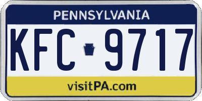 PA license plate KFC9717