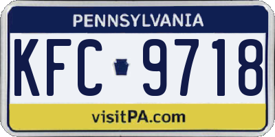 PA license plate KFC9718