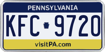 PA license plate KFC9720