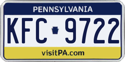 PA license plate KFC9722