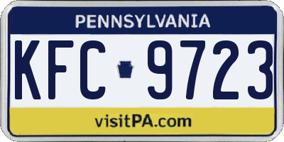 PA license plate KFC9723