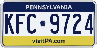 PA license plate KFC9724
