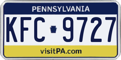 PA license plate KFC9727
