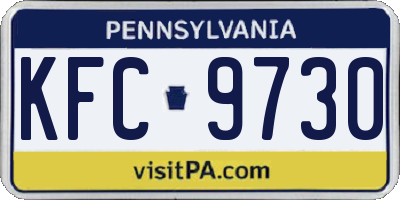 PA license plate KFC9730