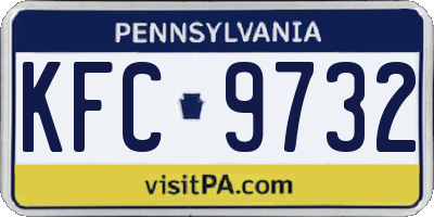 PA license plate KFC9732