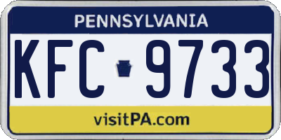 PA license plate KFC9733