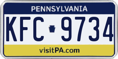 PA license plate KFC9734