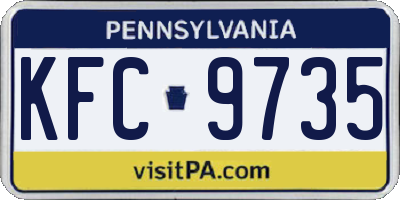 PA license plate KFC9735