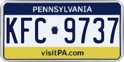 PA license plate KFC9737