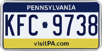 PA license plate KFC9738