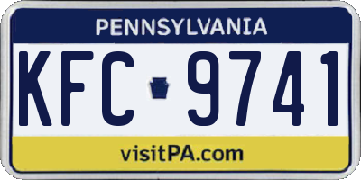 PA license plate KFC9741