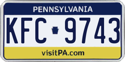 PA license plate KFC9743
